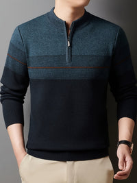 Eaton Color Block Half Zip Sweater