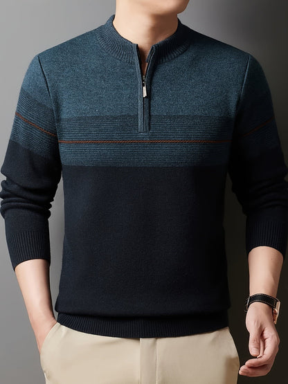 Eaton Color Block Half Zip Sweater_22