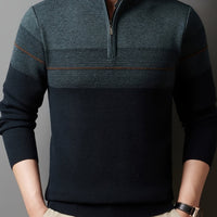 Eaton Color Block Half Zip Sweater