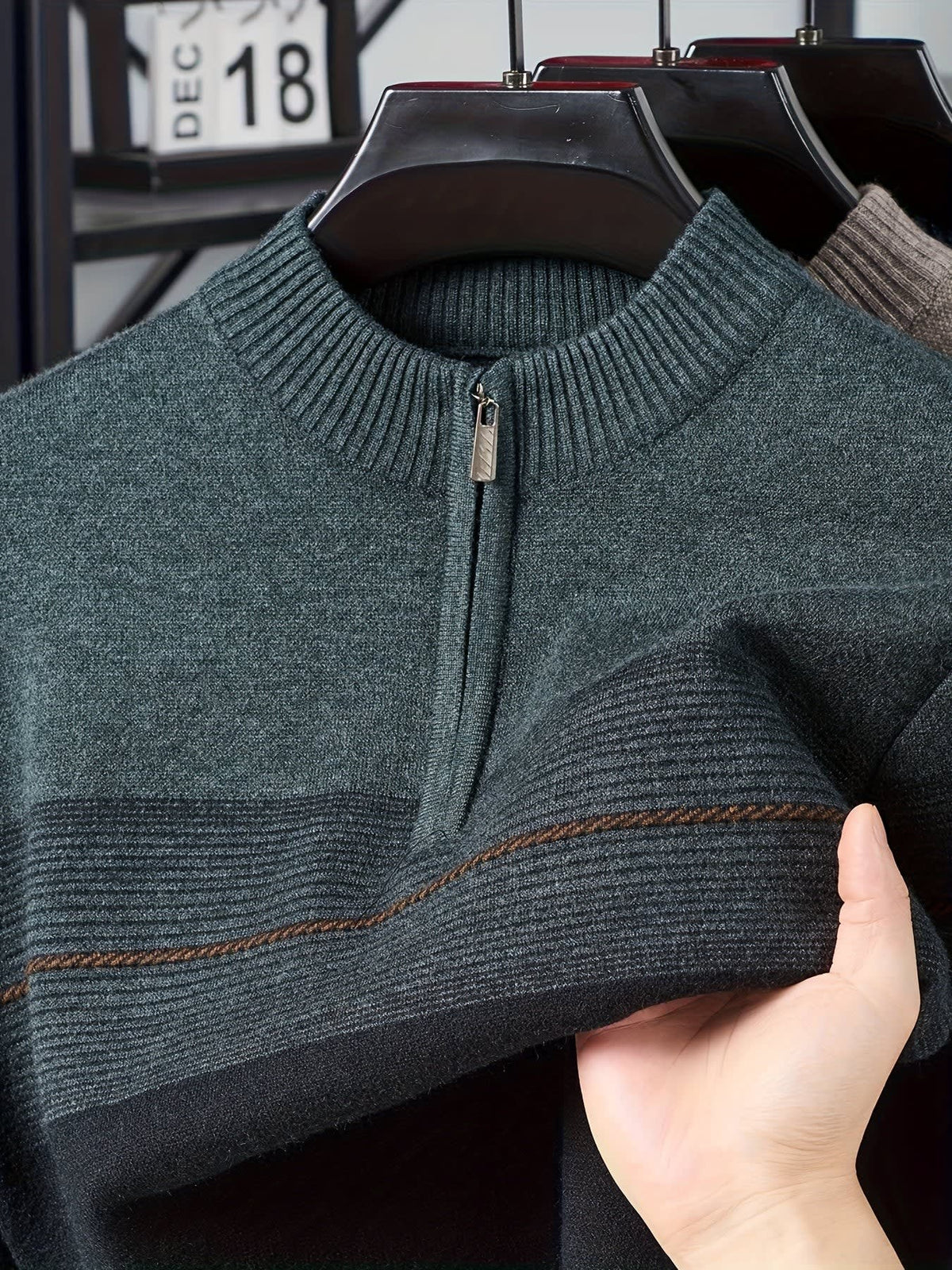 Eaton Color Block Half Zip Sweater
