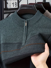 Eaton Color Block Half Zip Sweater