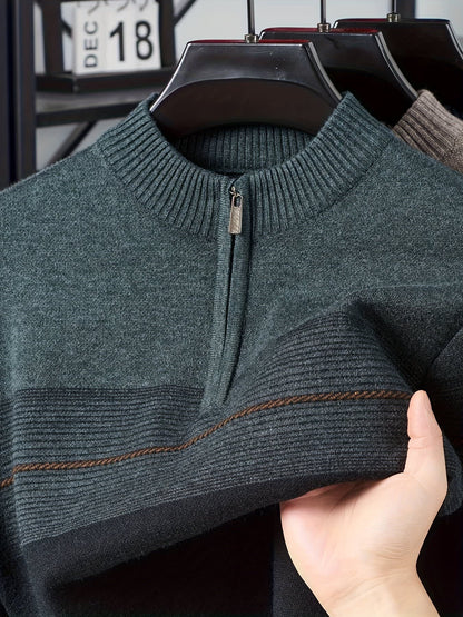 Eaton Color Block Half Zip Sweater_25