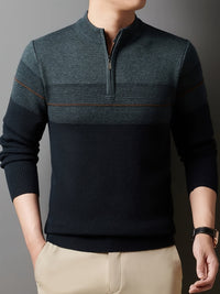 Eaton Color Block Half Zip Sweater