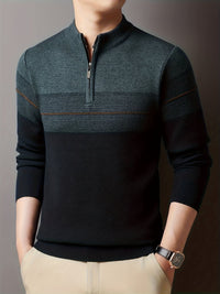 Eaton Color Block Half Zip Sweater