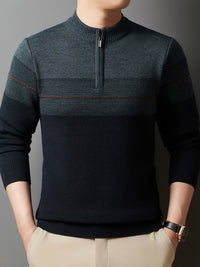 Eaton Color Block Half Zip Sweater