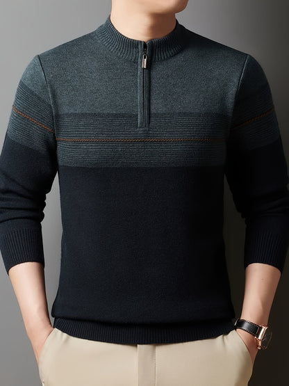 Eaton Color Block Half Zip Sweater_28