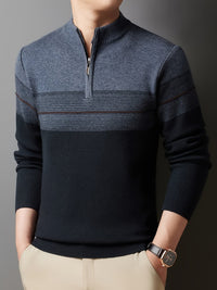Eaton Color Block Half Zip Sweater