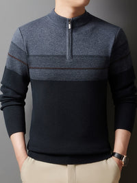 Eaton Color Block Half Zip Sweater