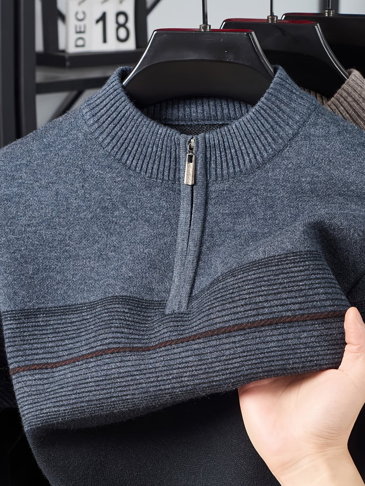 Eaton Color Block Half Zip Sweater