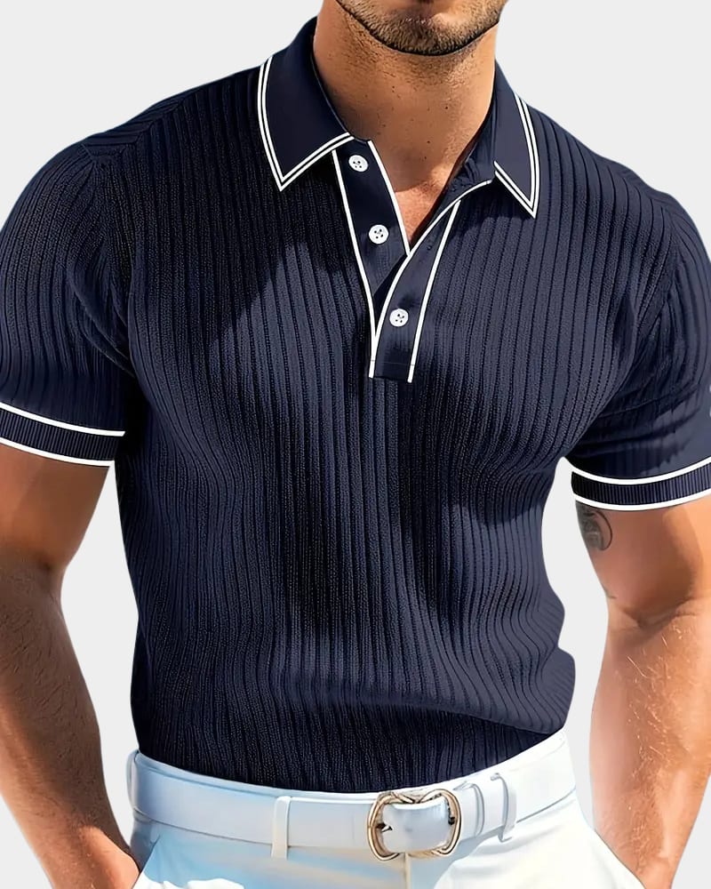 Lowell Contrast Trim Knit Polo_1