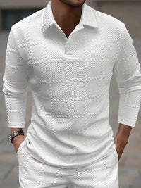 Roderick Jacquard Texture Long Sleeve Polo