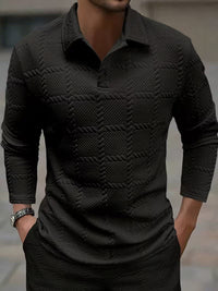 Roderick Jacquard Texture Long Sleeve Polo