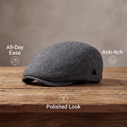 Colman Tweed Herringbone Flat Cap_6
