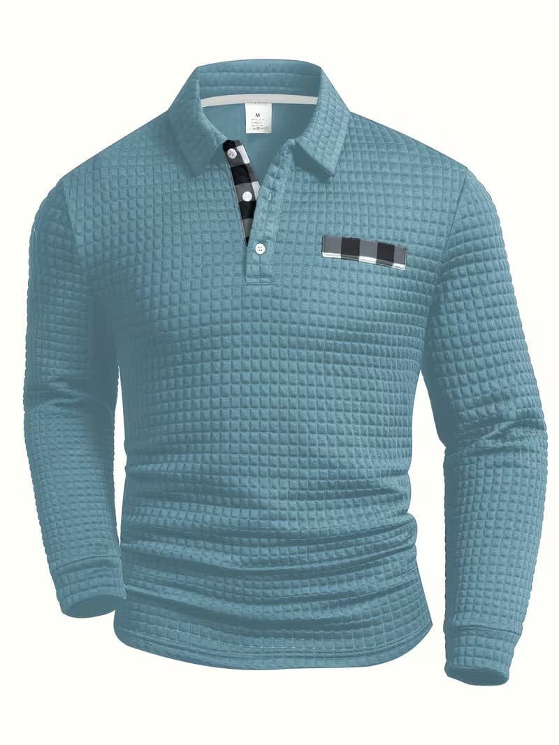 Rory Check Trim Long Sleeve Polo
