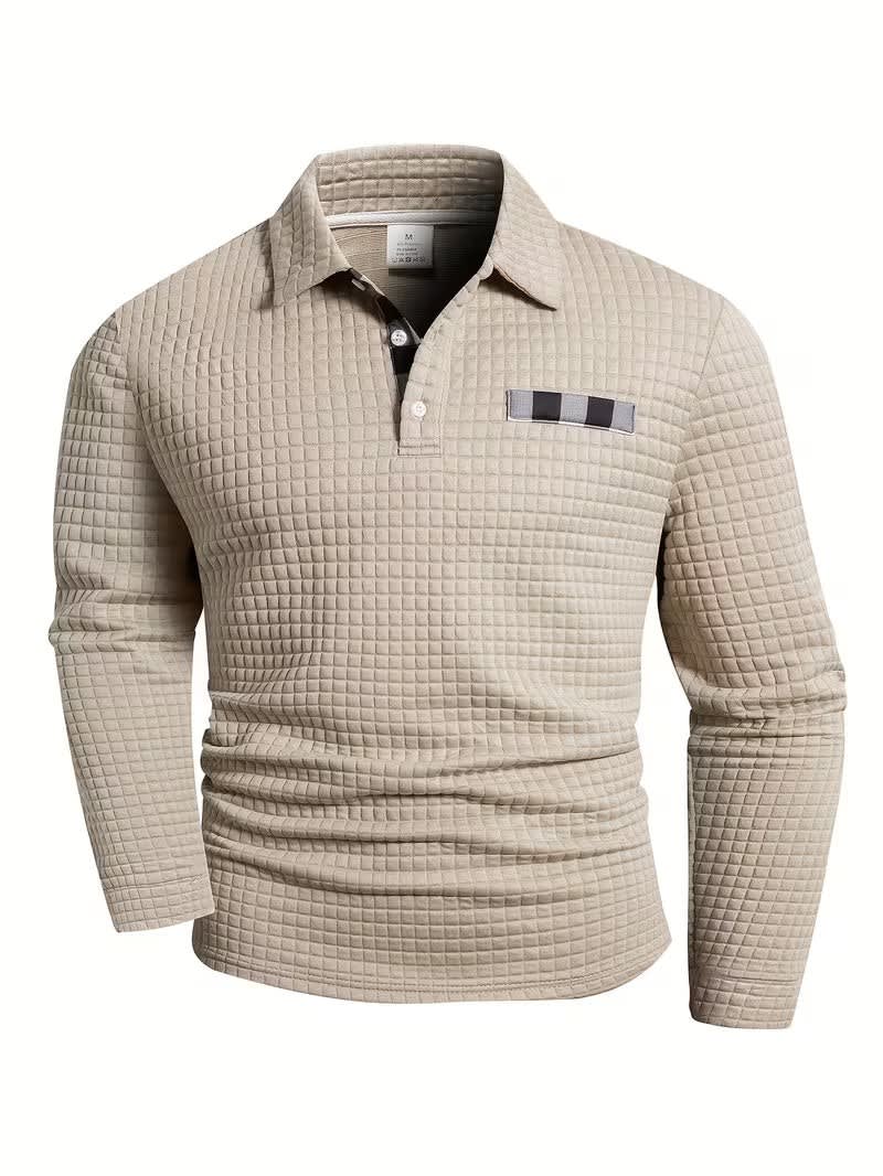Rory Check Trim Long Sleeve Polo