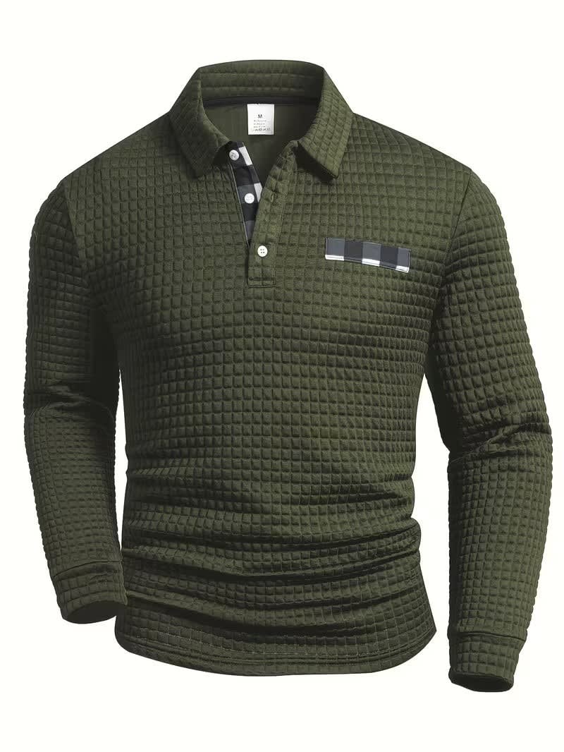 Rory Check Trim Long Sleeve Polo