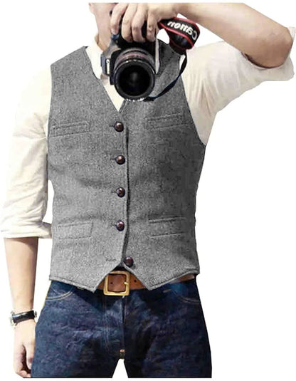Benson Herringbone Tweed Waistcoat_12