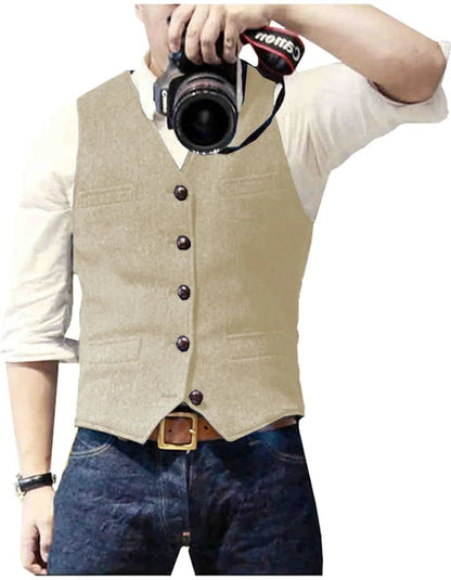 Benson Herringbone Tweed Waistcoat_13