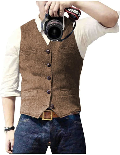 Benson Herringbone Tweed Waistcoat_2
