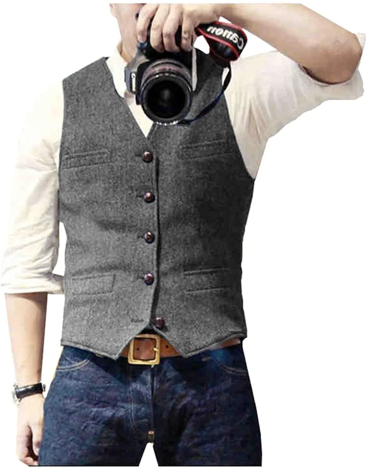 Benson Herringbone Tweed Waistcoat_4