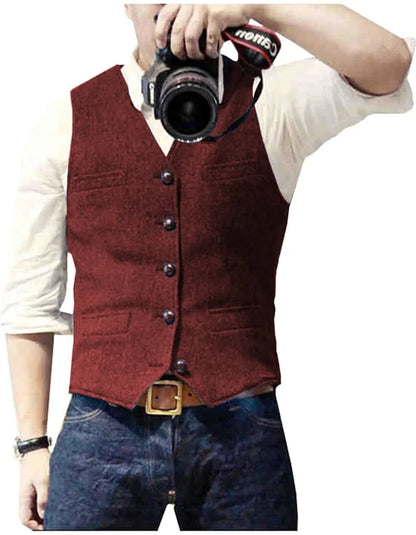 Benson Herringbone Tweed Waistcoat_6