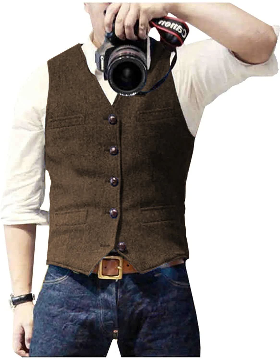 Benson Herringbone Tweed Waistcoat_8