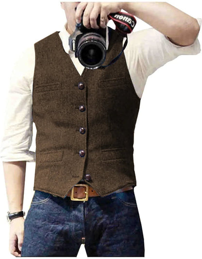 Benson Herringbone Tweed Waistcoat_8