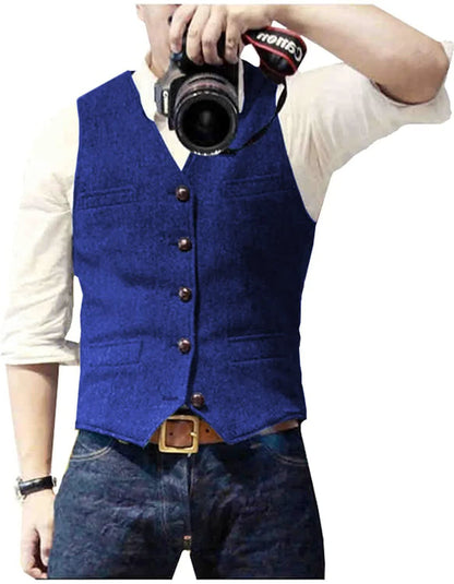Benson Herringbone Tweed Waistcoat_9