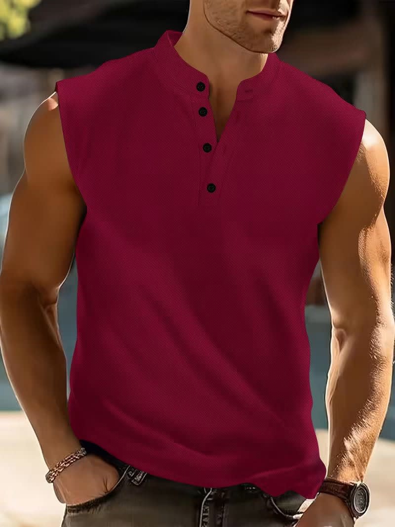 Baker Sleeveless Henley Tank Top_5