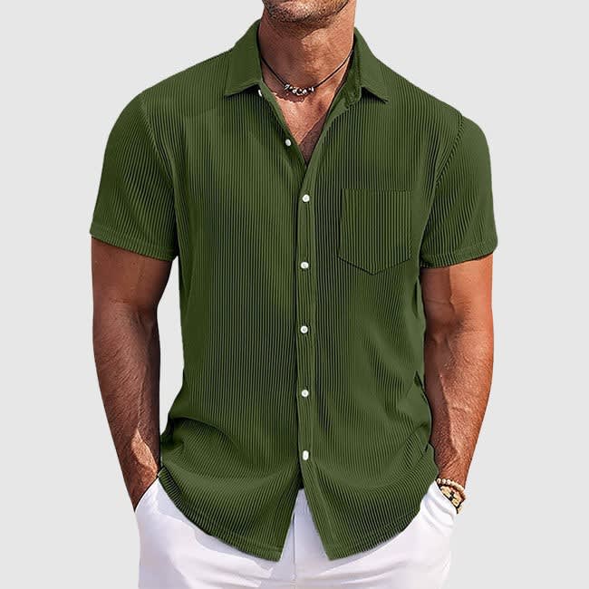 Alvin Ribbed Texture Short Sleeve Shirt