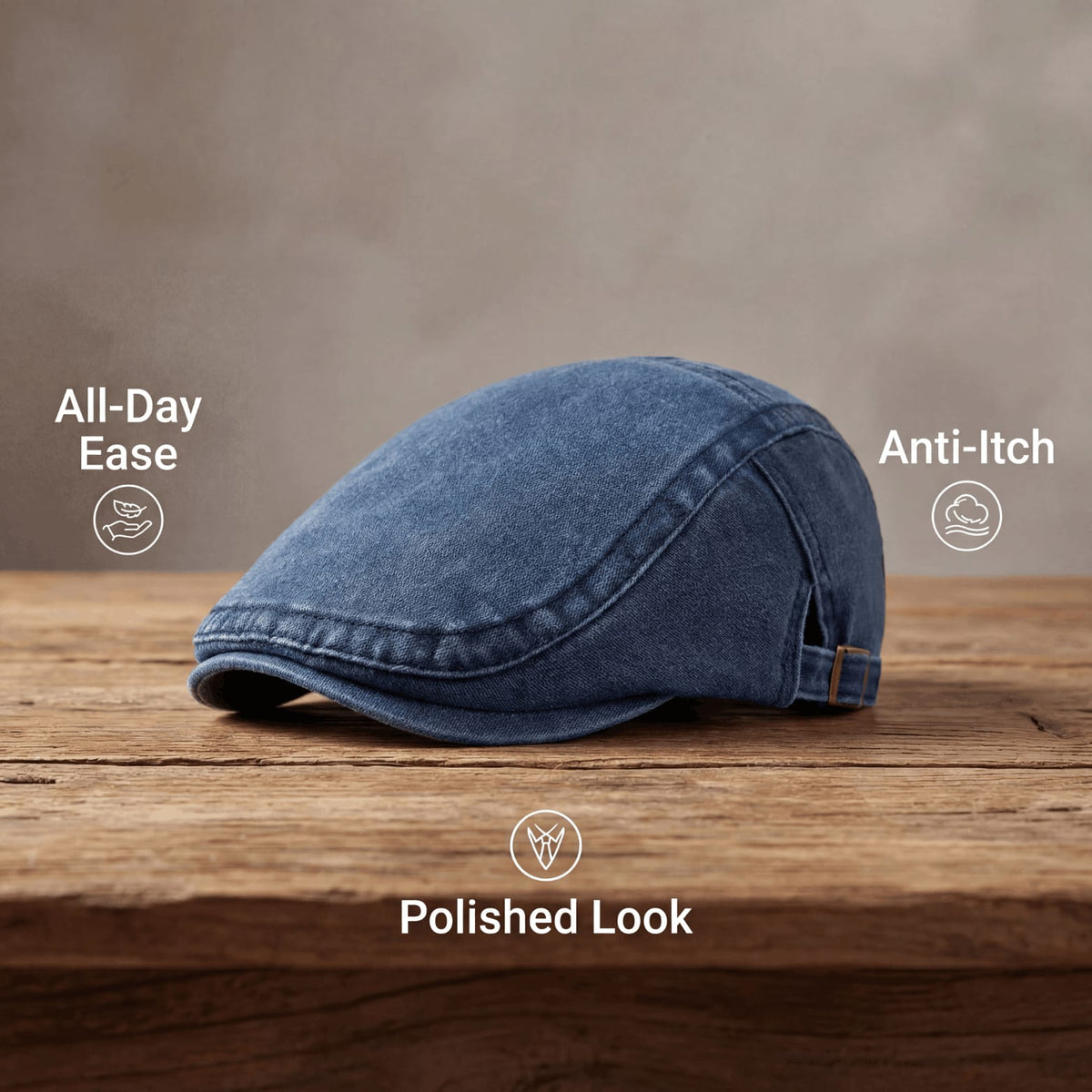 Lewis Classic Denim Flat Cap