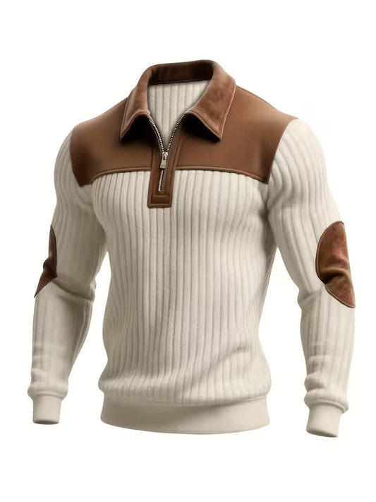 Averill Ribbed Knit Quarter Zip Sweater_1
