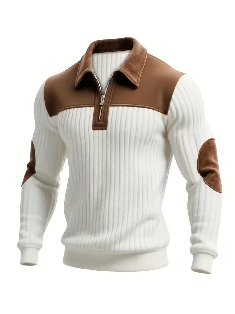 Averill Ribbed Knit Quarter Zip Sweater