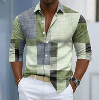 Easton Color Block Patchwork Long Sleeve Shirt