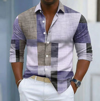 Easton Color Block Patchwork Long Sleeve Shirt