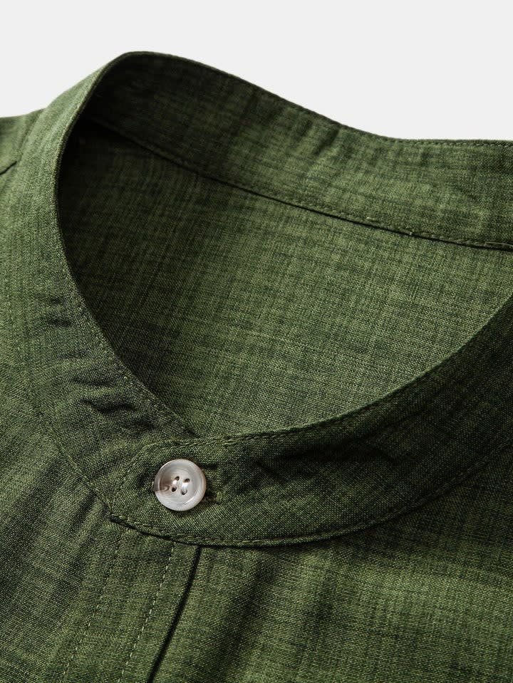 Crawford Band Collar Linen Two Piece Set_3