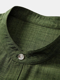 Crawford Band Collar Linen Two Piece Set