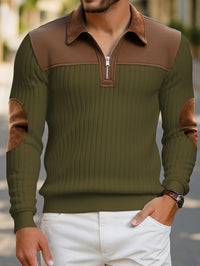 Halstead Contrast Panel Quarter Zip Pullover