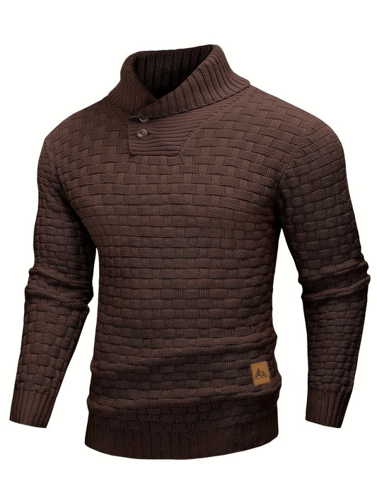 Ingram Basket Weave Shawl Collar Jumper_1