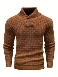 Ingram Basket Weave Shawl Collar Jumper