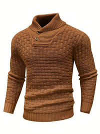 Ingram Basket Weave Shawl Collar Jumper