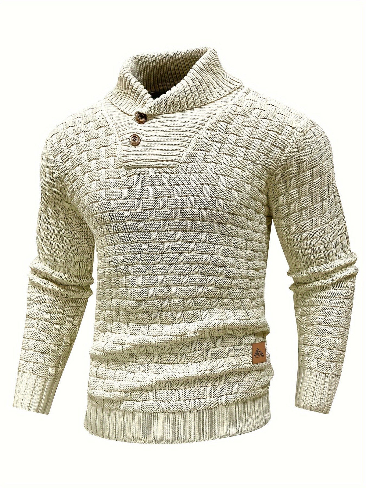 Ingram Basket Weave Shawl Collar Jumper