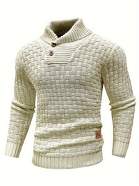 Ingram Basket Weave Shawl Collar Jumper