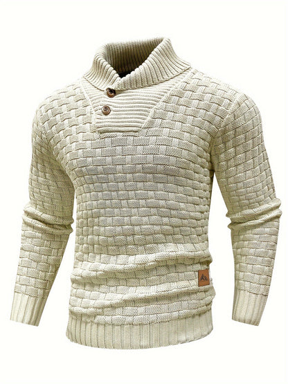 Ingram Basket Weave Shawl Collar Jumper_4