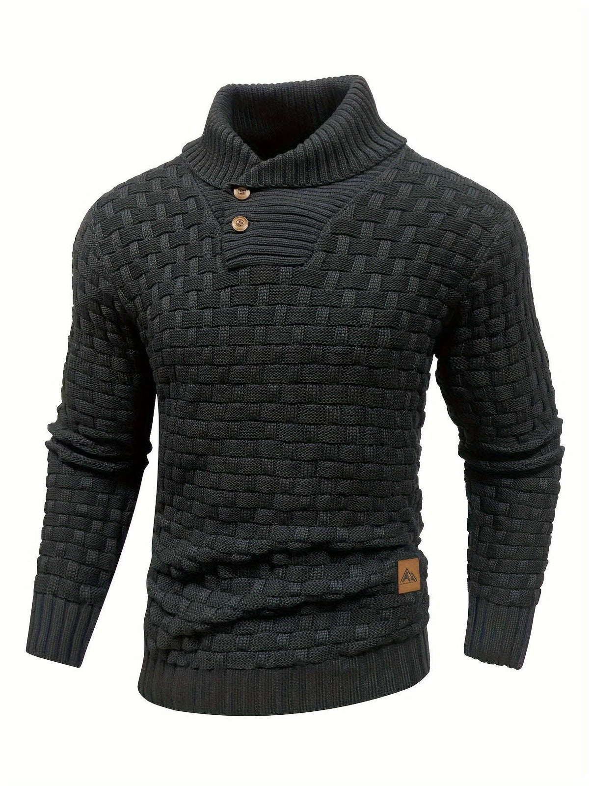 Ingram Basket Weave Shawl Collar Jumper