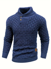 Ingram Basket Weave Shawl Collar Jumper