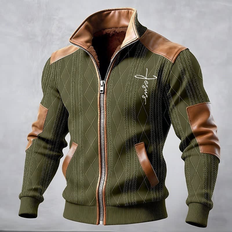 Everard Faux Leather Trim Zip Up Jacket_2