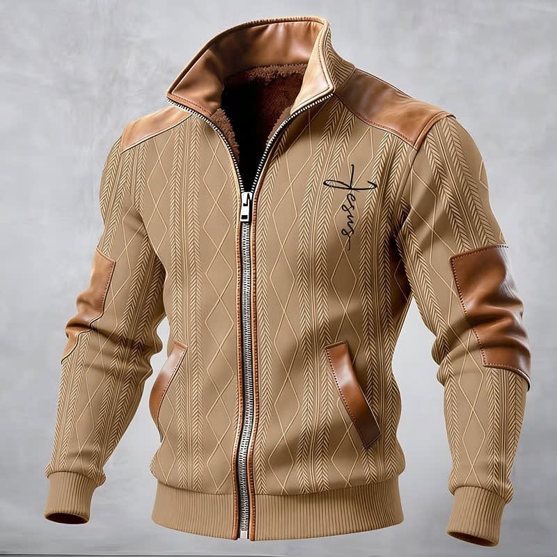 Everard Faux Leather Trim Zip Up Jacket_3