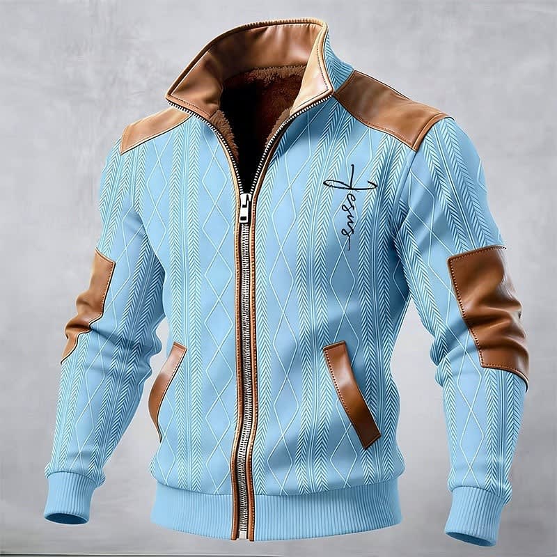 Everard Faux Leather Trim Zip Up Jacket_4