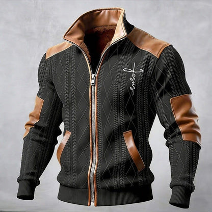 Everard Faux Leather Trim Zip Up Jacket_6